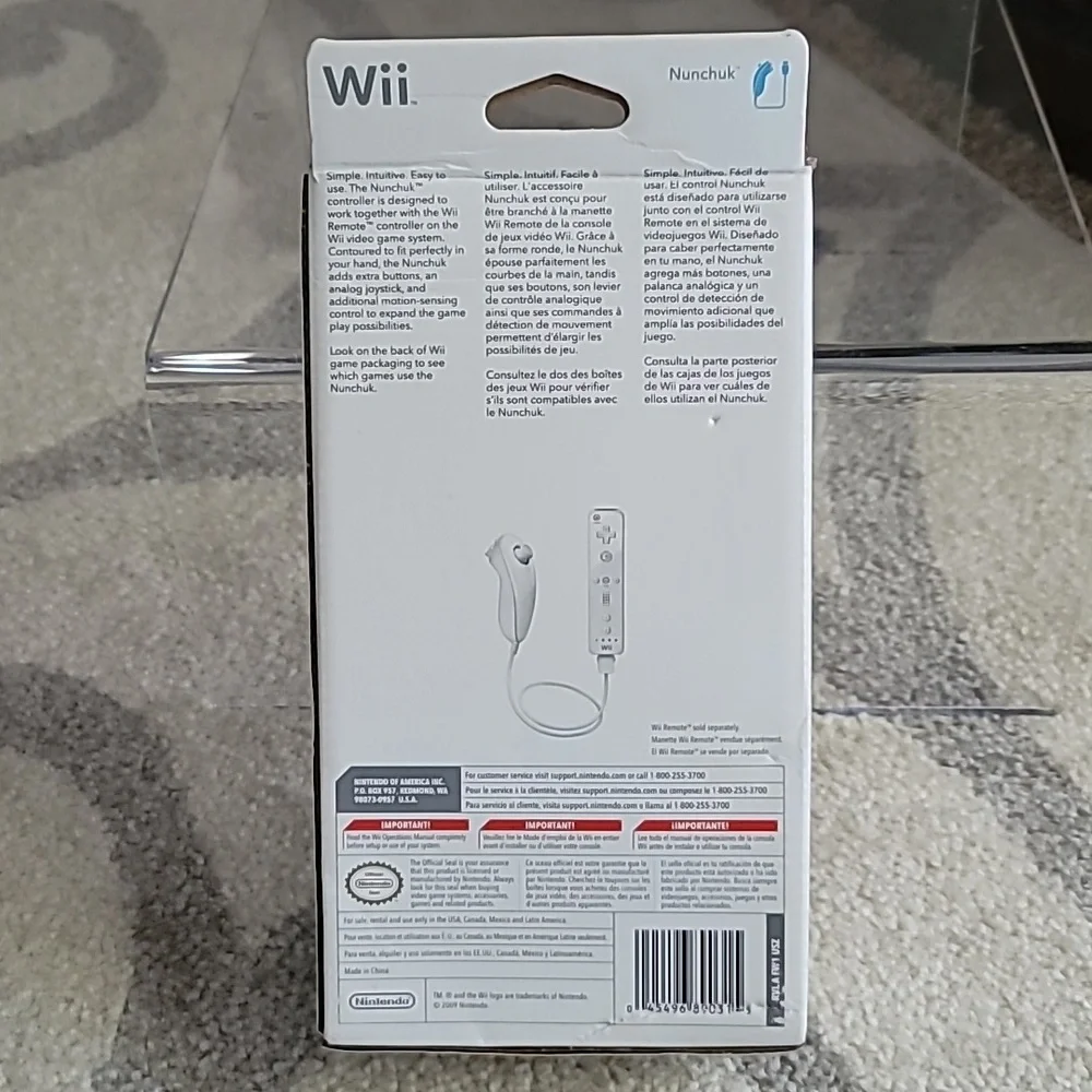Nintendo Wii Nunchuk New in Open Box white
